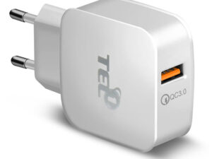 TEL1 gyorstöltő-hálózati töltőfej USB TYPE C+1m fehér töltőkábel