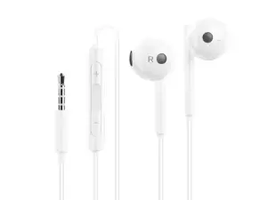 Huawei AM115 gyári sztereó fülhallgató - 3,5mm jack - fehér - ECO