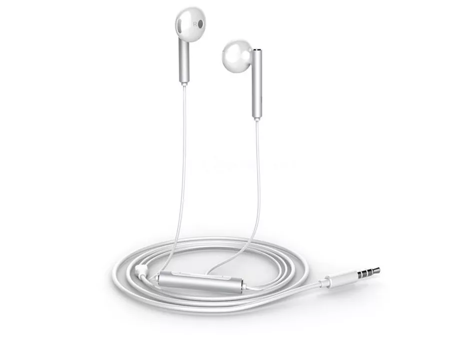 Huawei gyári sztereó felveveős fülhallgató - 3,5 mm jack - Huawei AM116 - fehér/ezüst - ECO csomagolás