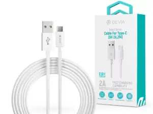 Devia Smart Series USB/Type-C adat- és töltőkábel 2 m - fehér