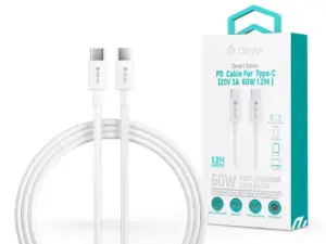 Devia Smart Series 60W PD Type-C/Type-C adat- és töltőkábel 1,2m - fehér