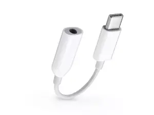 Xiaomi gyári Type-C/3,5mm jack adapter - fehér - ECO