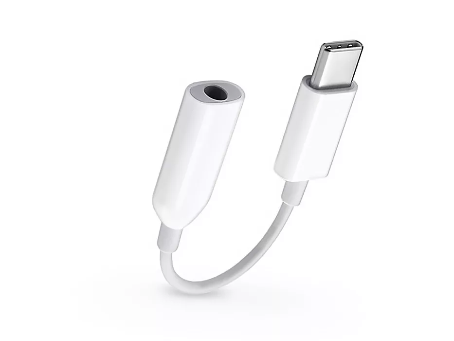 Xiaomi gyári Type-C/3,5mm jack adapter - fehér - ECO