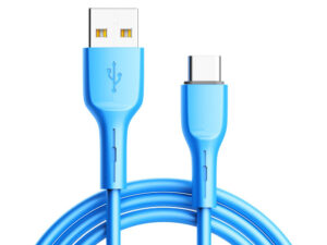 USB kábel - szilikon Lightning QC 3.0 1m kék