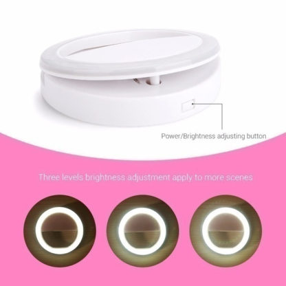 Univerzális szelfi LED gyűrűs fény - mobiltelefonhoz Ring Light RK-12 fehér - Image 9