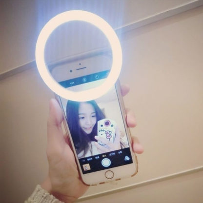 Univerzális szelfi LED gyűrűs fény - mobiltelefonhoz Ring Light RK-12 fehér - Image 2