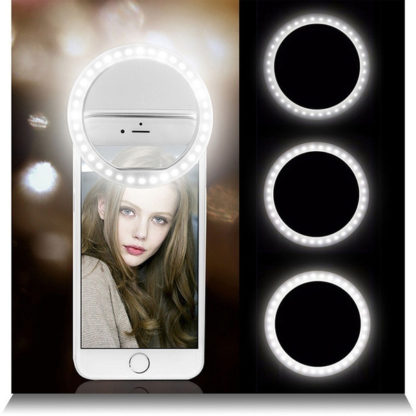 Univerzalis szelfi LED gyurus feny mobiltelefonhoz Ring Light RK 12 feher4