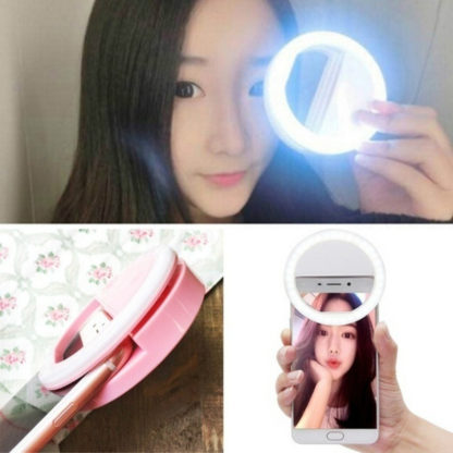 Univerzalis szelfi LED gyurus feny mobiltelefonhoz Ring Light RK 12 feher7