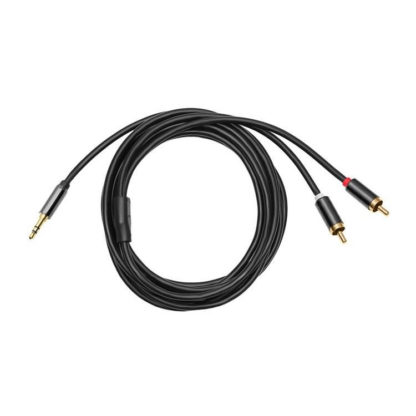 Jack (3,5mm) RCA átalakító kábel, 3m hosszú, arany borítás