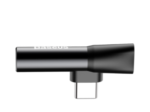 Baseus USB-C – Mini Jack 3,5 mm + USB-C audioadapter, fekete