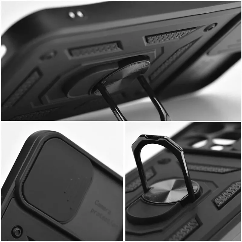Haffner Slide Armor kameravédős ütésálló tok gyűrűvel - Samsung A536U Galaxy A53 5G - fekete - Image 5