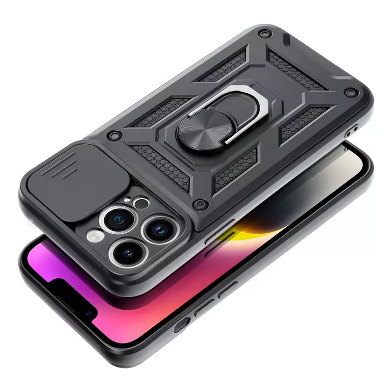 Haffner Slide Armor kameravédős ütésálló tok gyűrűvel - Samsung A536U Galaxy A53 5G - fekete - Image 7