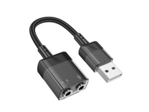 HOCO adaptor AUX USB to 2x Jack 3,5mm (female) Spirit LS37 fekete