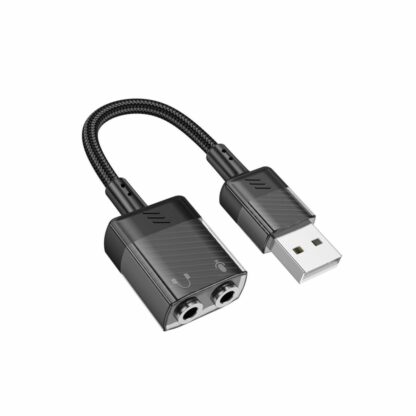 HOCO adaptor AUX USB to 2x Jack 3,5mm (female) Spirit LS37 fekete