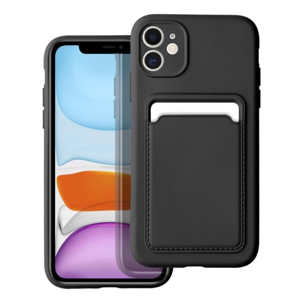 Kártyatartós tok Iphone 11 fekete