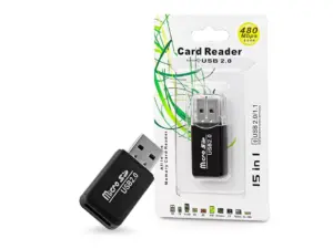 Haffner Micro SD memóriakártya-olvasó/USB 2.0 - fekete