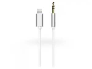 Haffner Lightning - 3,5mm jack audio kábel 1m - fehér/ezüst
