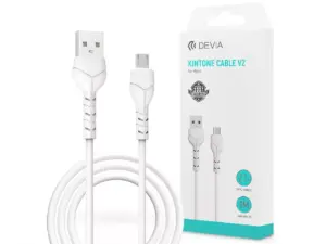 Devia Kintone Cable V2 Series 10W USB/microUSB adat-és töltőkábel 1m - fehér