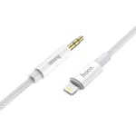 Audio kábel, AUX kábel, iPhone 8pin, lightning - jack 3,5mm, ezüst, Hoco UPA19-4