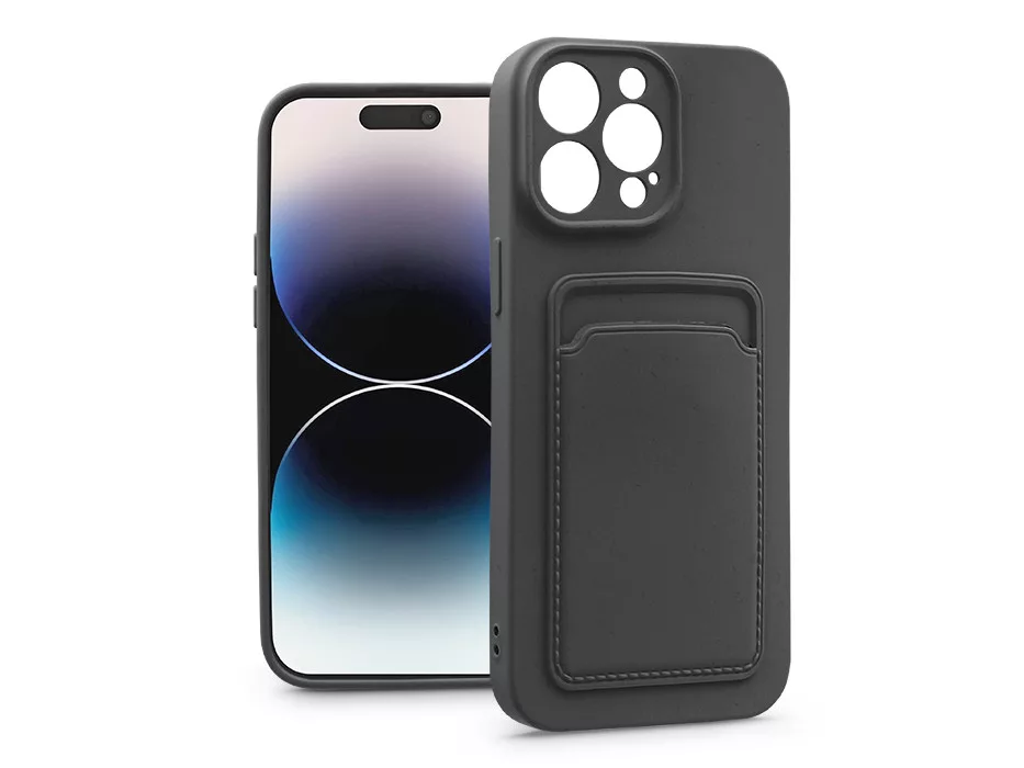 Haffner Card Case kártyatartós szilikon tok - Apple iPhone 14 Pro - fekete