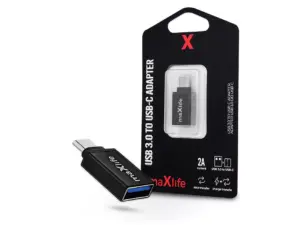 Maxlife USB/USB Type-C OTG adapter - 2A - fekete