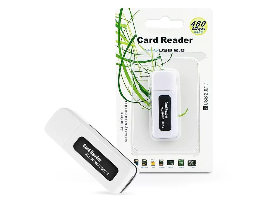 Haffner USB memóriakártya olvasó - fekete/fehér