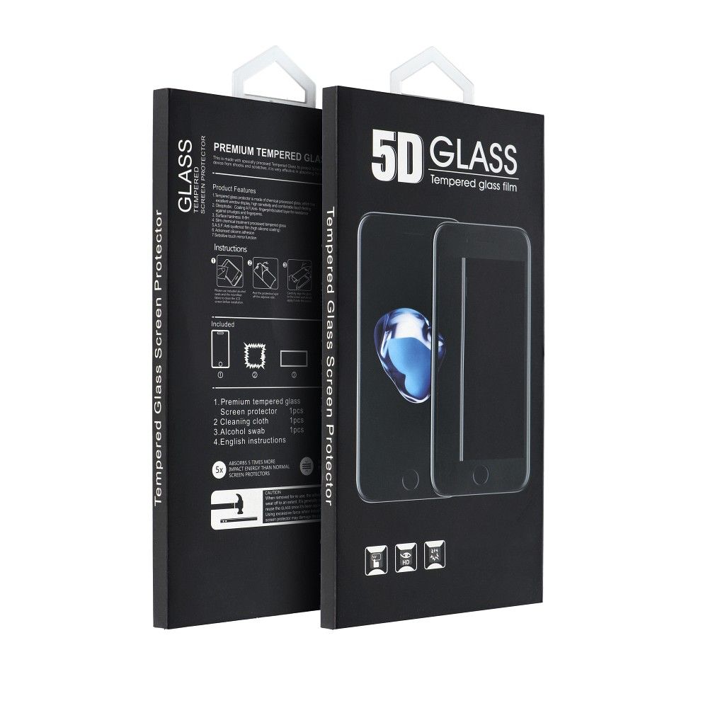 Huawei P30, 5D Full Glue hajlított tempered glass kijelzővédő üvegfólia, fekete