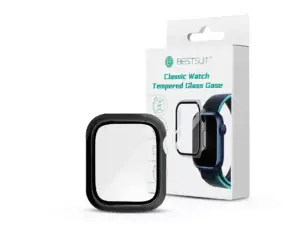 Bestsuit Classic védőtok beépített edzett üveggel - Apple Watch 7/8 (45mm) - fekete
