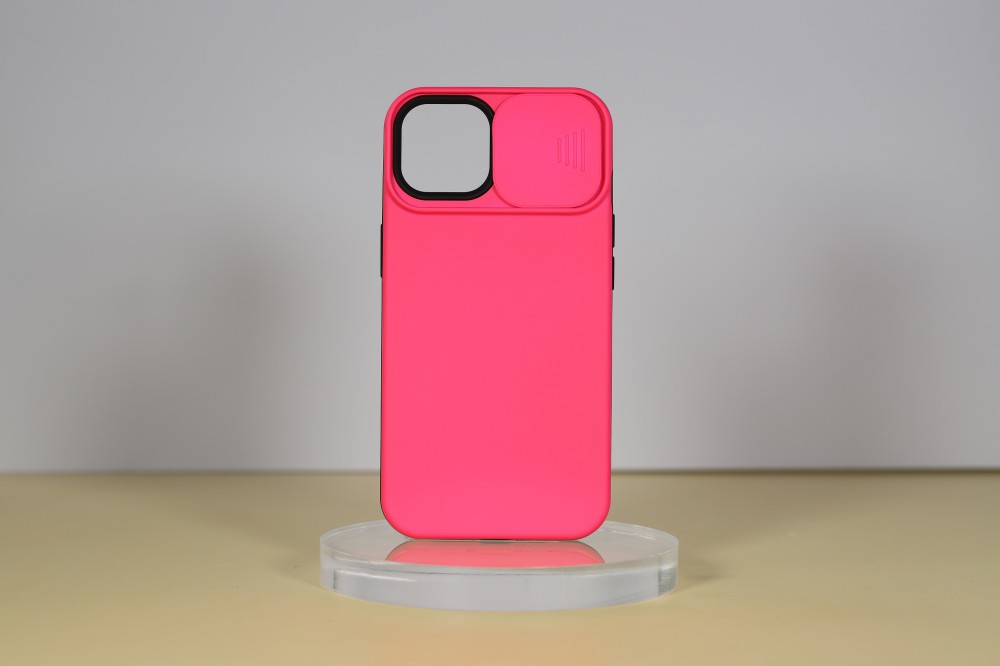 iPhone 14 TPU+PC csúsz. kameravédős tok,Pink