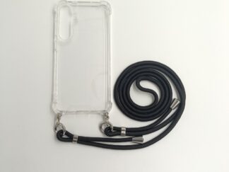 Sam S24 Ultra TPU+PC Átlát.tok,Fekete zsinórral