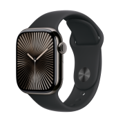 Apple Watch S10 Cellular 42mm szürke titántok, fekete sport M/L - Image 2