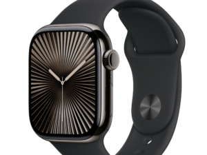 Apple Watch S10 Cellular 42mm szürke titántok, fekete sport M/L