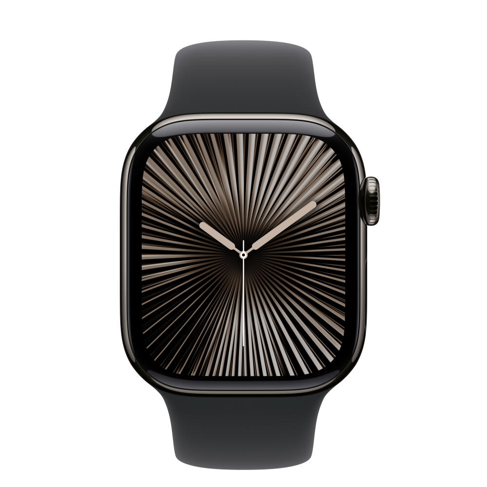 Apple Watch S10 Cellular 42mm szürke titántok, fekete sport M/L - Image 3
