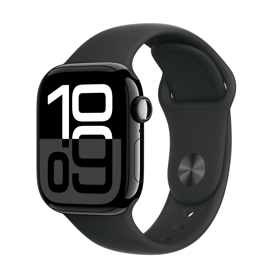 Apple Watch S10 GPS 42mm fekete alumíniumtok, fekete sport M/L