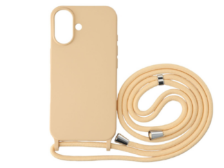 iPhone 16  TPU+PC fesztiváltok, édesbarack azonos színű nyakbaak