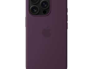 Apple iPhone 16 Pro MagSafe rögzítésű szilikontok, szilva