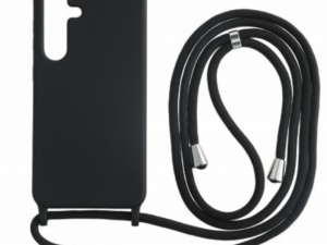 Sam S25 Plus  TPU+PC fekete tok,Fekete zsinórral