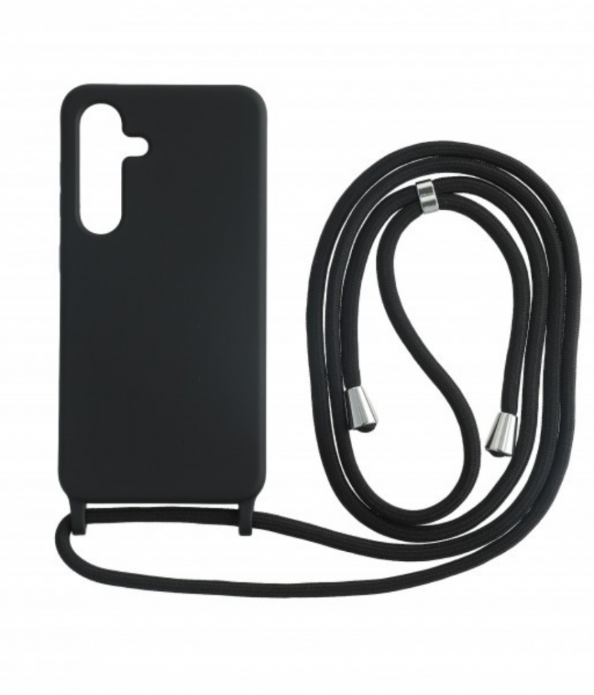 Sam S25 Plus TPU+PC fekete tok,Fekete zsinórral