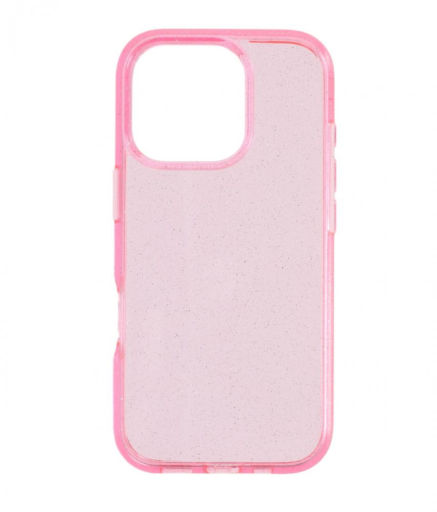 Iphone 16 Pro csillámos szilikon hátlap, Pink