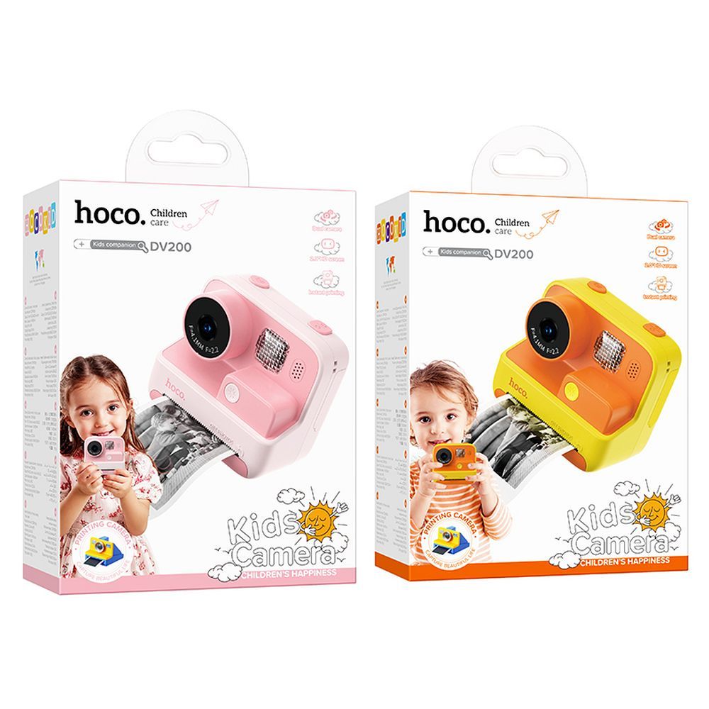 HOCO digital kids camera with printer DV200 yellow - Image 5