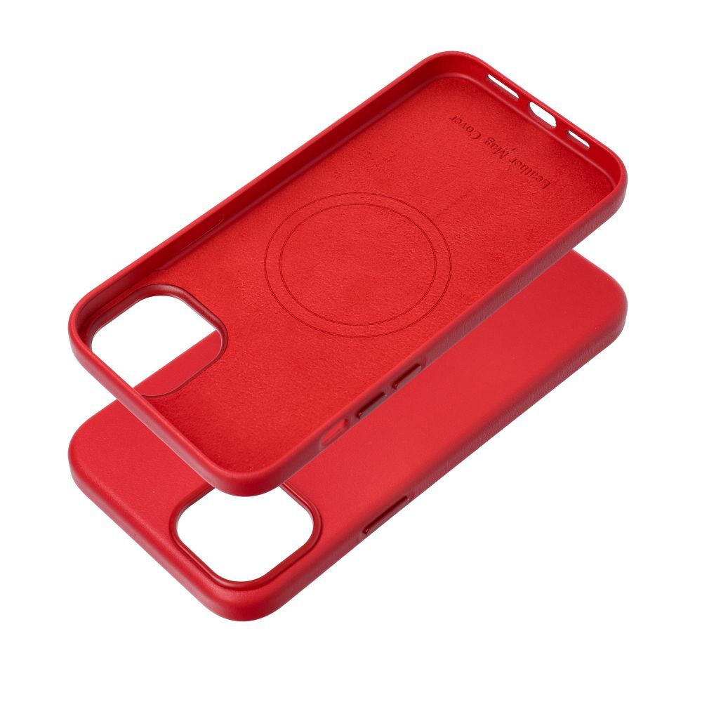 LEATHER MAG COVER case for IPHONE 15 Plus red - Image 3