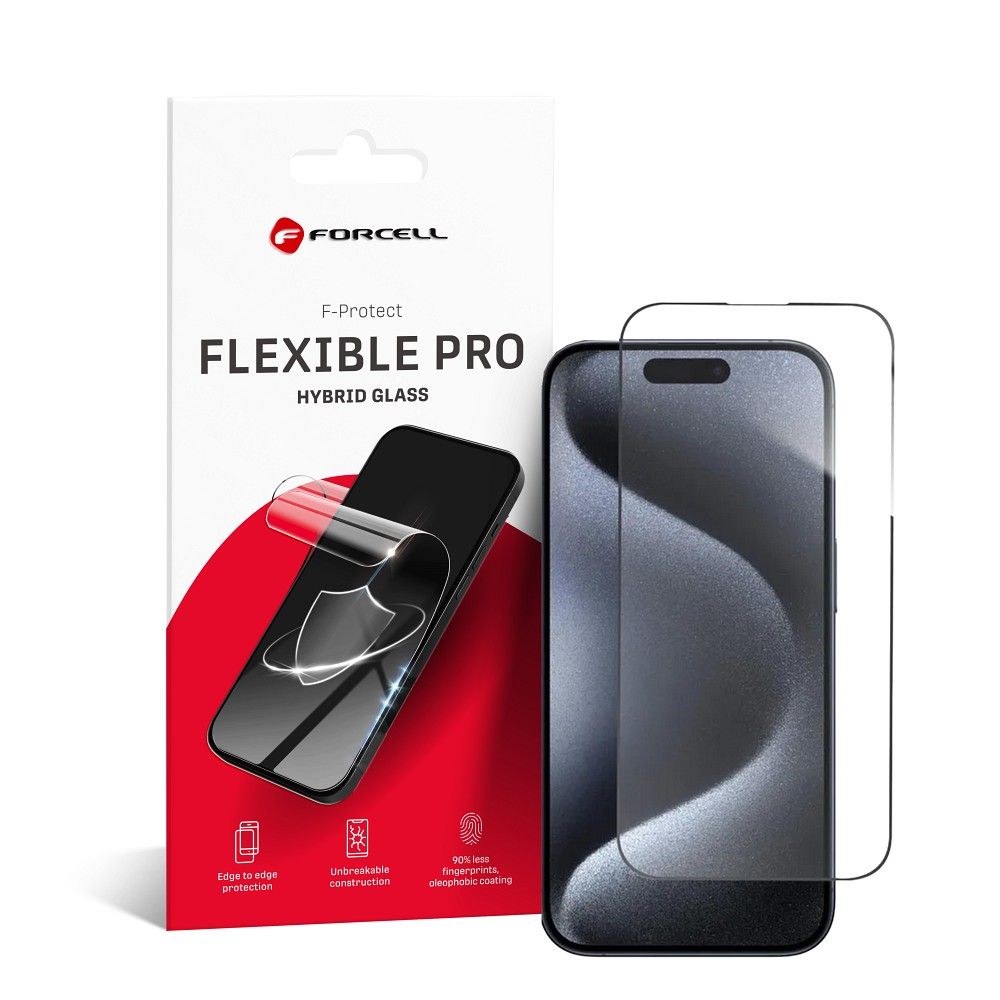 Forcell Flexible Nano Glass 5D for iPhone 15 Pro black - Image 8