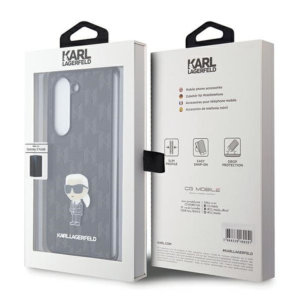 OKARL LAGERFELD case for SAMSUNG Z Fold 5 KLHCZFD5SAPKINPK (Saffiano Mono IK PIN) black - Image 7