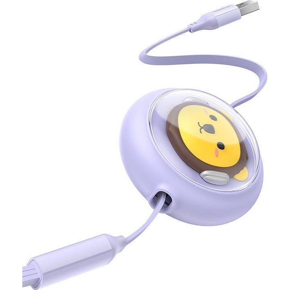BASEUS retractable cable 3in1 USB A to Micro USB / Lightning / Type C CB000063 1,1 m purple - Image 4
