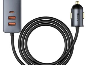 BASEUS car charger 2 x USB A + 2 x Type C with cable PD3.0 QC4.0 3A 120W CCBT-A0G 1,5 m gray