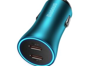 BASEUS car charger 2 x Type C PD QC4.0 3A 40W CGJP000003 blue