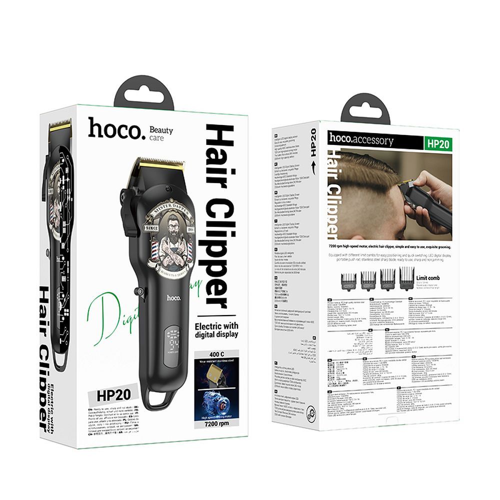 HOCO electric hair clipper with digital display HP20 black - Image 9