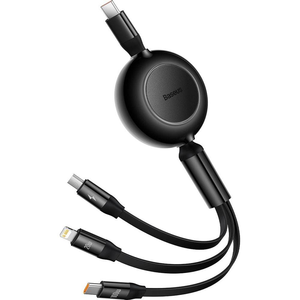 BASEUS cable 3in1 Type C to MicroUSB / Lightning / Type C PD QC4.0 3,5A 100W CAMJ010201 1,1 m black - Image 2