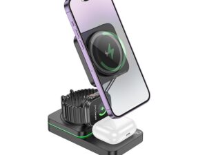 HOCO wireless charger 3in1 compatible with MagSafe 15W CQ10 black