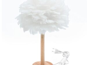 Table lamp bedside feather Art Deco white CBDPH